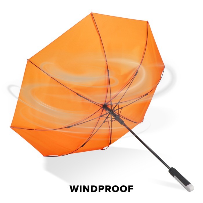 Clásico paraguas con un mango ergonómico para mejor agarre Ø105 color naranja octava vista Clásico paraguas con un mango ergonómico para mejor agarre Ø105 color naranja octava vista