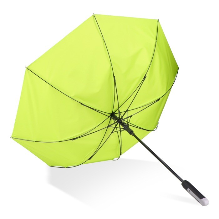 Clásico paraguas con un mango ergonómico para mejor agarre Ø105 color verde lima tercera vista Clásico paraguas con un mango ergonómico para mejor agarre Ø105 color verde lima tercera vista
