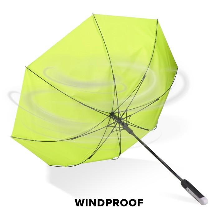 Clásico paraguas con un mango ergonómico para mejor agarre Ø105 color verde lima octava vista Clásico paraguas con un mango ergonómico para mejor agarre Ø105 color verde lima octava vista