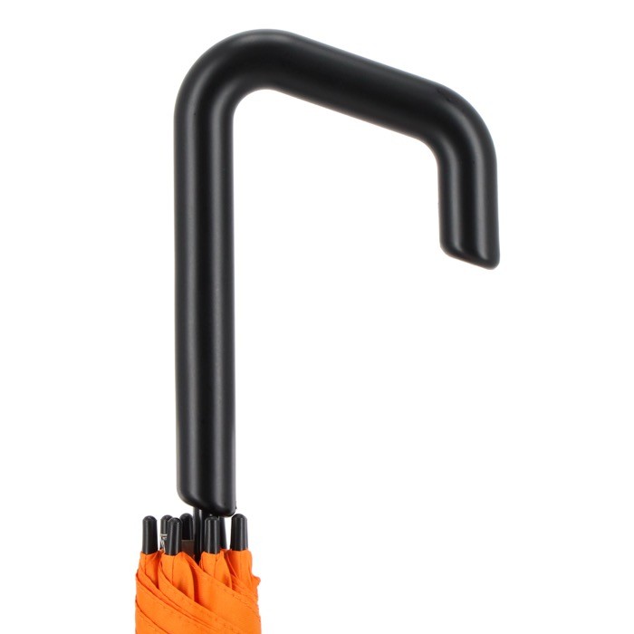 Clásico paraguas con un original mango geométrico negro Ø103 color naranja sexta vista Clásico paraguas con un original mango geométrico negro Ø103 color naranja sexta vista