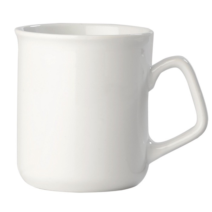 Taza de porcelana blanca con borde redondo y capacidad de 280ml color blanco cuarta vista Taza de porcelana blanca con borde redondo y capacidad de 280ml color blanco cuarta vista