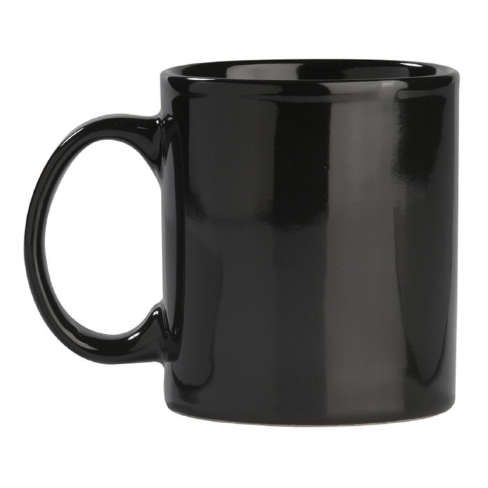Taza de cerámica en varios colores con capacidad de 300ml color negro segunda vista Taza de cerámica en varios colores con capacidad de 300ml color negro segunda vista