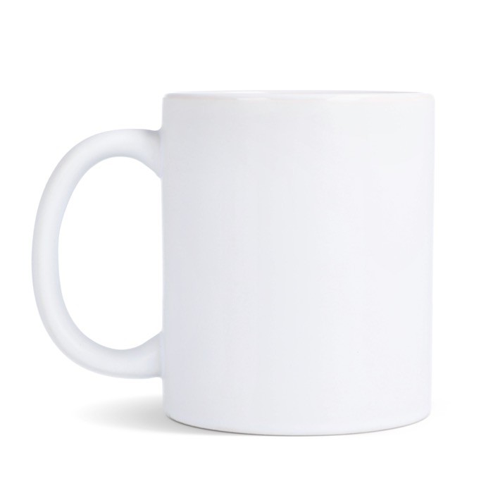 Taza de cerámica con acabado mate y contorno interior brillante 350ml color blanco cuarta vista