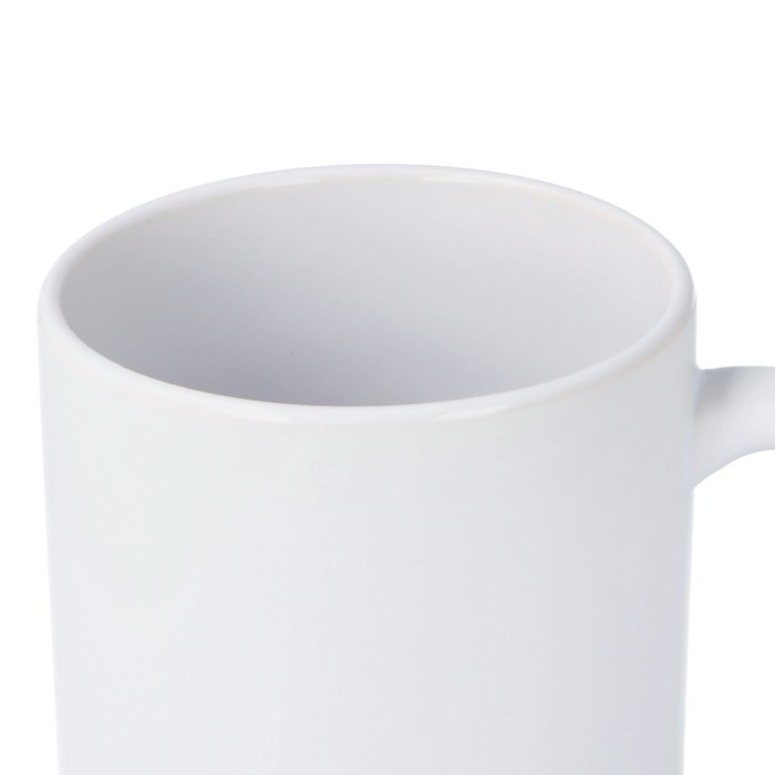 Taza de cerámica con acabado mate y contorno interior brillante 350ml color blanco sexta vista
