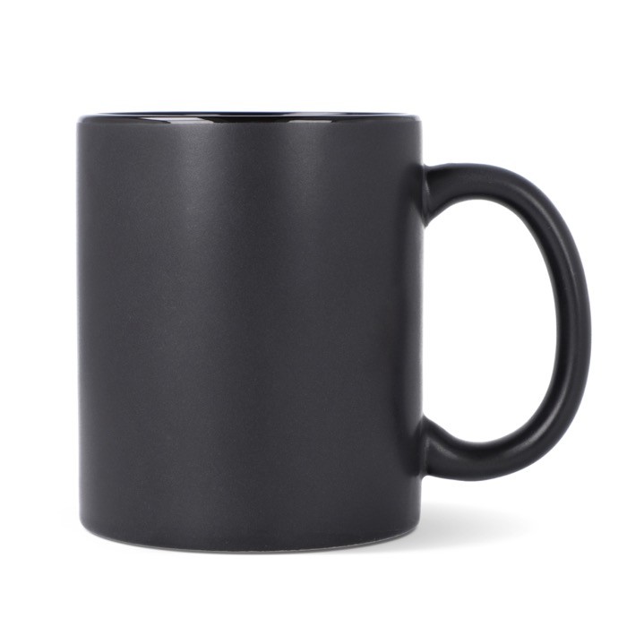 Taza de cerámica con acabado mate y contorno interior brillante 350ml color negro segunda vista