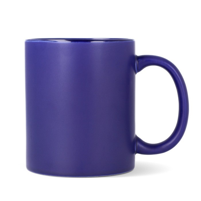 Taza de cerámica con acabado mate y contorno interior brillante 350ml color azul oscuro segunda vista