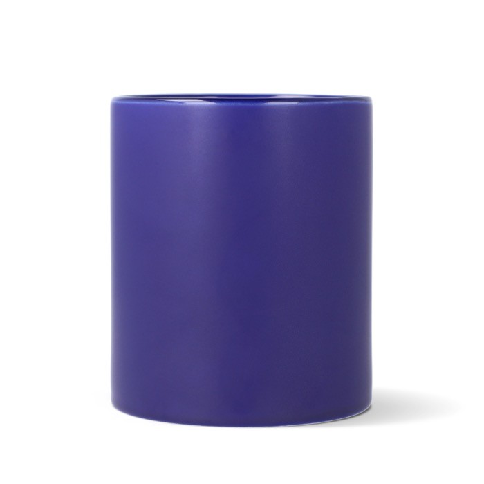 Taza de cerámica con acabado mate y contorno interior brillante 350ml color azul oscuro tercera vista
