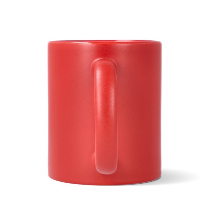 Taza de cerámica con acabado mate y contorno interior brillante 350ml color rojo quinta vista