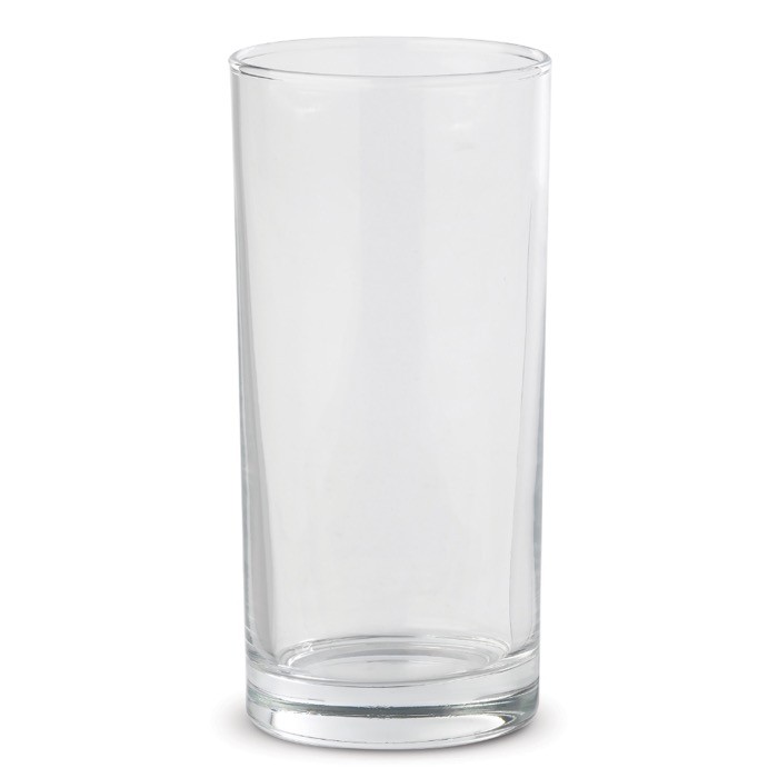 Vaso de vidrio apto para lavavajillas con capacidad de 270ml color transparente