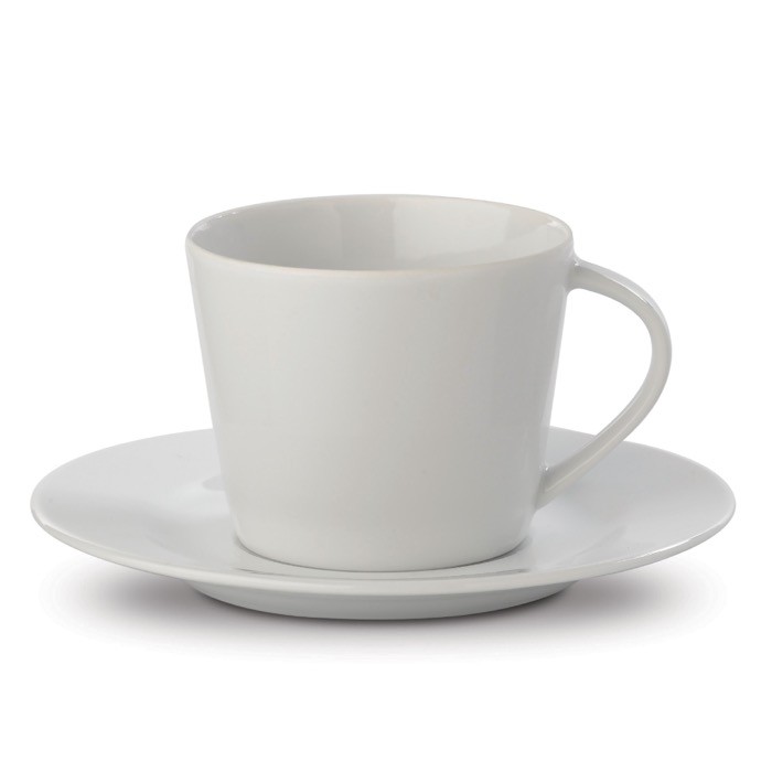 Taza para café con platillo de porcelana para espresso 160ml color blanco