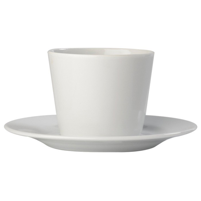 Taza para café con platillo de porcelana para espresso 160ml color blanco cuarta vista