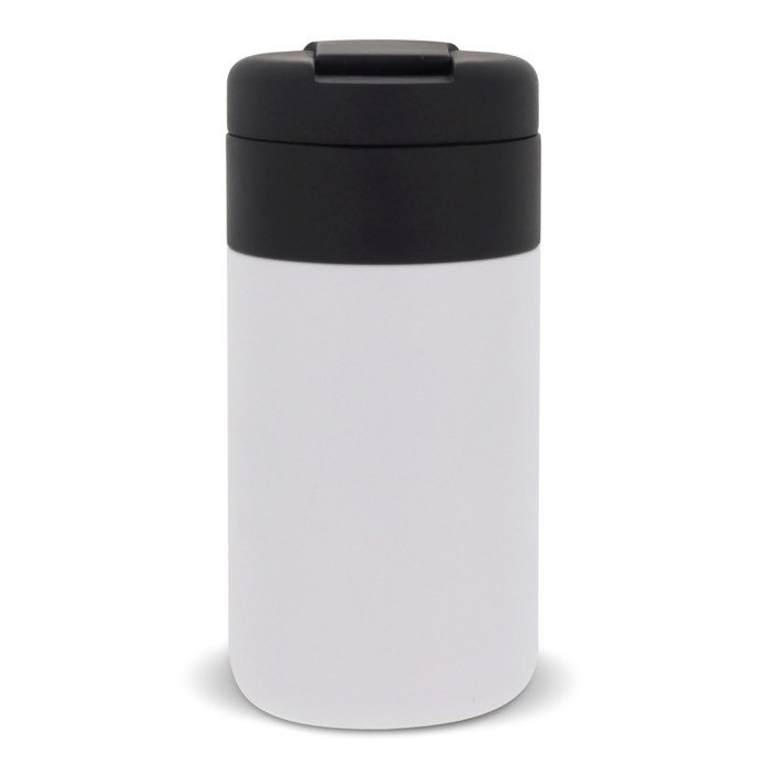 Botella térmica de doble pared con tapa abatible 250ml color blanco segunda vista