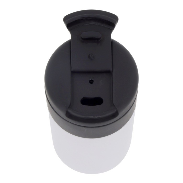 Botella térmica de doble pared con tapa abatible 250ml color blanco cuarta vista