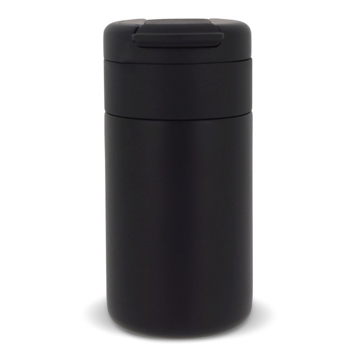 Botella térmica de doble pared con tapa abatible 250ml color negro