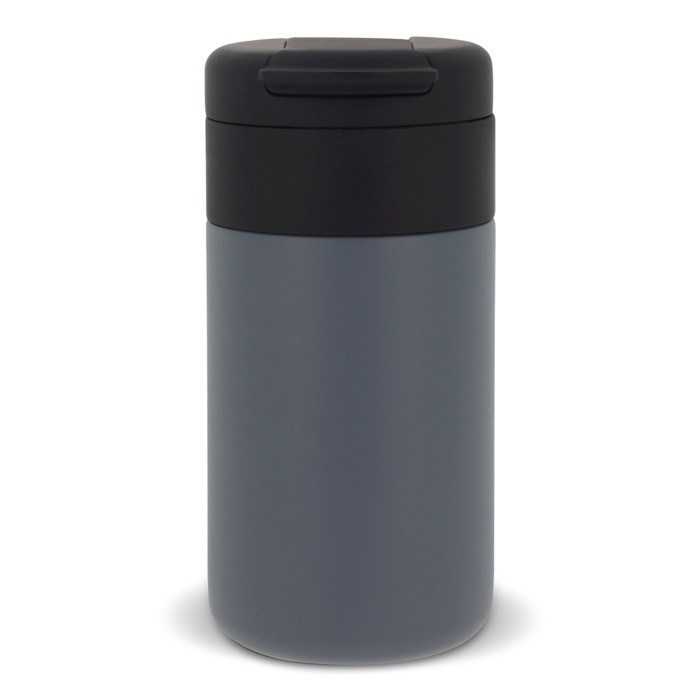 Botella térmica de doble pared con tapa abatible 250ml color gris oscuro