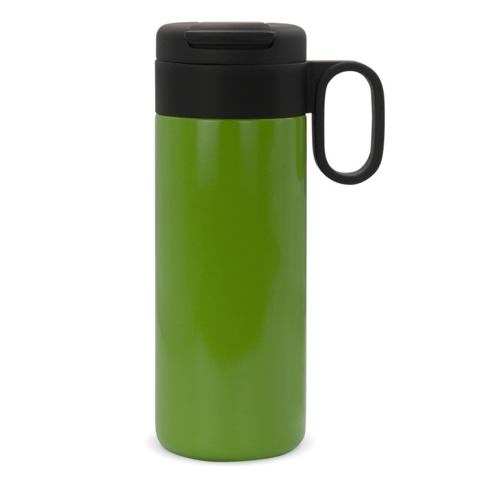 Vaso de acero inoxidable con tapa que sirve como taza 400ml color verde lima Vaso de acero inoxidable con tapa que sirve como taza 400ml color verde lima