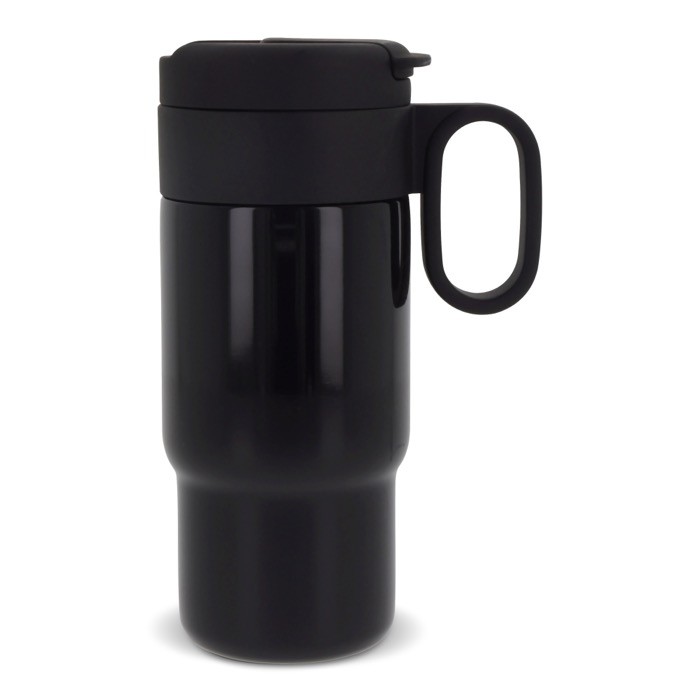 Botella de acero inoxidable con tapa que sirve como taza 300ml color negro Botella de acero inoxidable con tapa que sirve como taza 300ml color negro