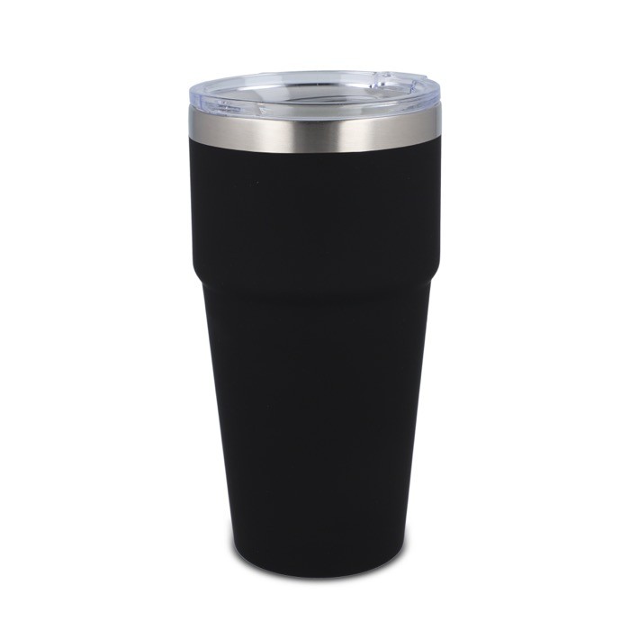 Vaso térmico con interior de cerámica y tapa transparente 500ml color negro Vaso térmico con interior de cerámica y tapa transparente 500ml color negro
