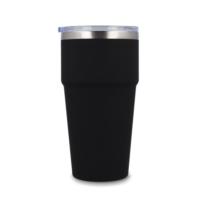Vaso térmico con interior de cerámica y tapa transparente 500ml color negro quinta vista Vaso térmico con interior de cerámica y tapa transparente 500ml color negro quinta vista