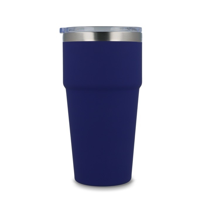 Vaso térmico con interior de cerámica y tapa transparente 500ml color azul oscuro quinta vista Vaso térmico con interior de cerámica y tapa transparente 500ml color azul oscuro quinta vista