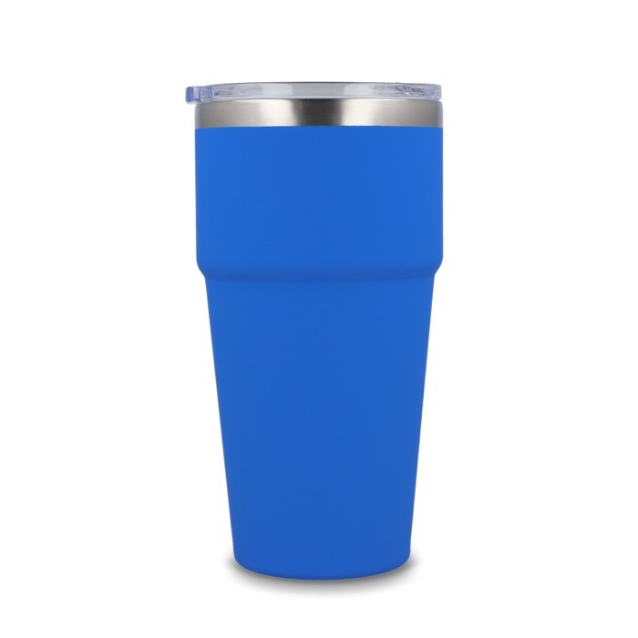 Vaso térmico con interior de cerámica y tapa transparente 500ml color azul quinta vista Vaso térmico con interior de cerámica y tapa transparente 500ml color azul quinta vista
