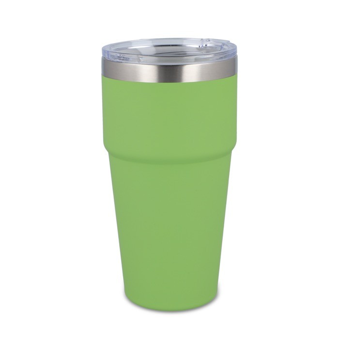 Vaso térmico con interior de cerámica y tapa transparente 500ml color verde lima Vaso térmico con interior de cerámica y tapa transparente 500ml color verde lima