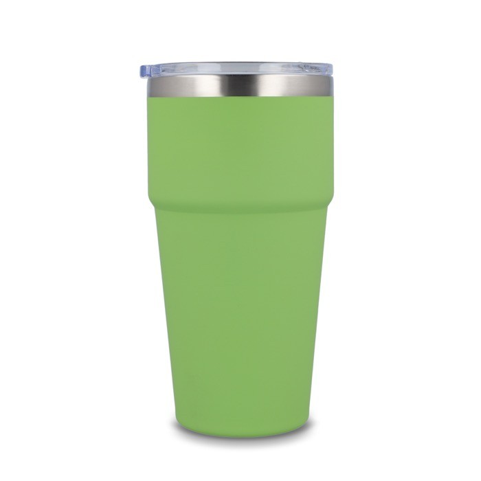 Vaso térmico con interior de cerámica y tapa transparente 500ml color verde lima quinta vista Vaso térmico con interior de cerámica y tapa transparente 500ml color verde lima quinta vista