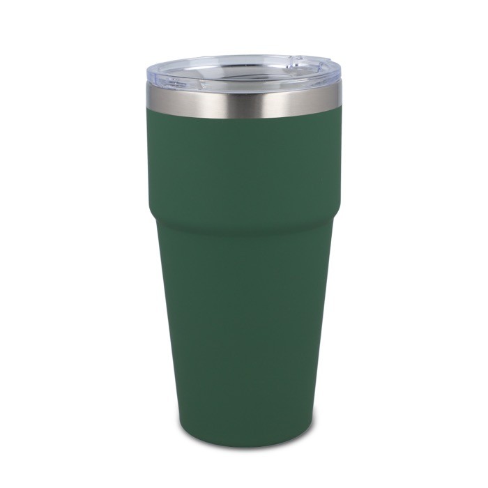 Vaso térmico con interior de cerámica y tapa transparente 500ml color verde oliva Vaso térmico con interior de cerámica y tapa transparente 500ml color verde oliva