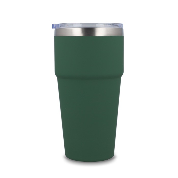 Vaso térmico con interior de cerámica y tapa transparente 500ml color verde oliva quinta vista Vaso térmico con interior de cerámica y tapa transparente 500ml color verde oliva quinta vista
