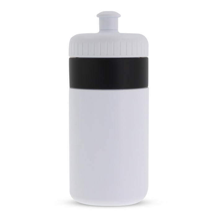 Botella deportiva libre de BPA con detalle a color 500ml color blanco/negro