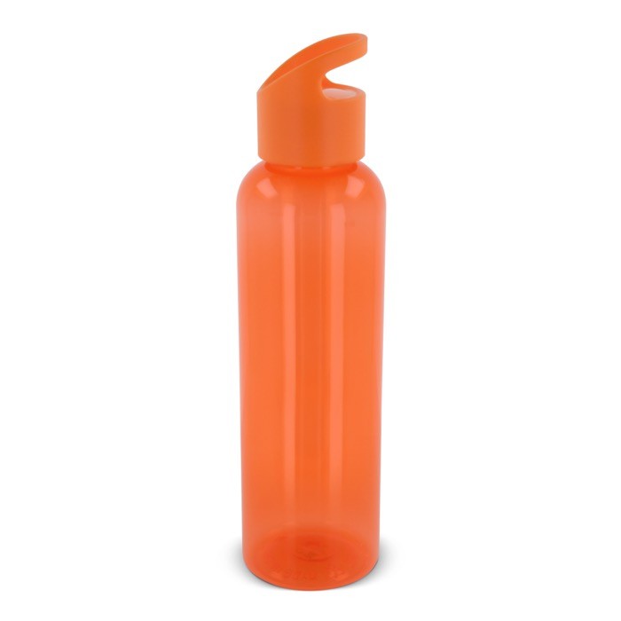 Botella de RPET de colores transparentes con asa geométrica 600ml color naranja Botella de RPET de colores transparentes con asa geométrica 600ml color naranja