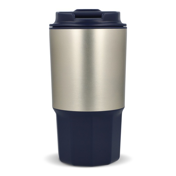 Vaso para llevar de acero inoxidable con tapa antiderrame 450ml color azul oscuro sexta vista