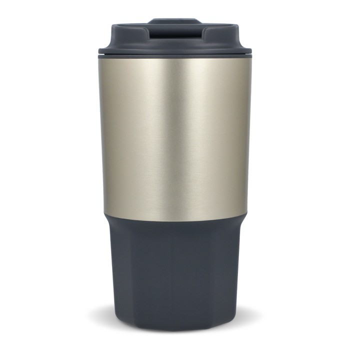 Vaso para llevar de acero inoxidable con tapa antiderrame 450ml color gris sexta vista