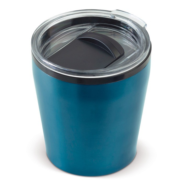 Vaso de acero inoxidable de doble pared apto para cafeteras 180ml color azul claro