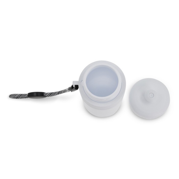 Bidón blanco libre de BPA con cordón de transporte 500ml color blanco cuarta vista Bidón blanco libre de BPA con cordón de transporte 500ml color blanco cuarta vista