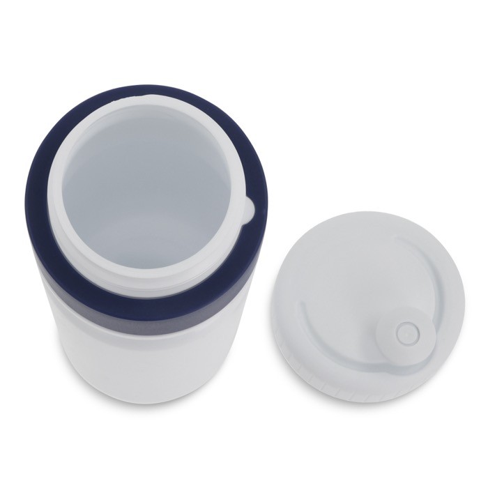 Bidón deportivo libre de BPA con borde a color hecho en EU 750ml color azul oscuro cuarta vista