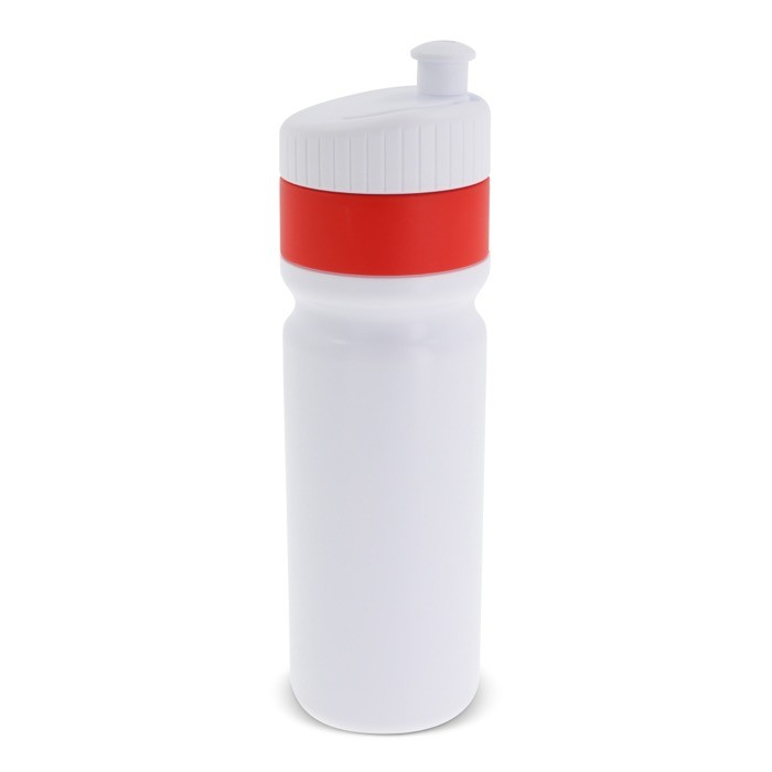 Bidón deportivo libre de BPA con borde a color hecho en EU 750ml color rojo segunda vista