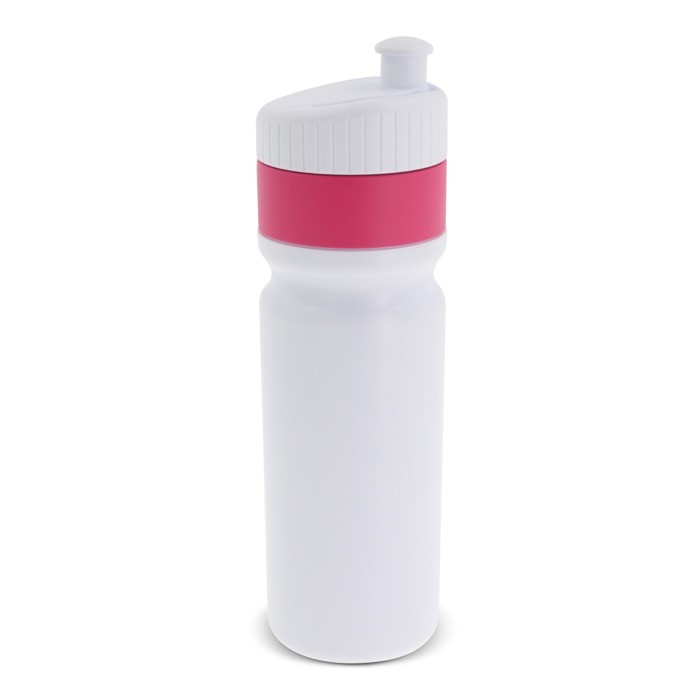 Bidón deportivo libre de BPA con borde a color hecho en EU 750ml color rosa segunda vista