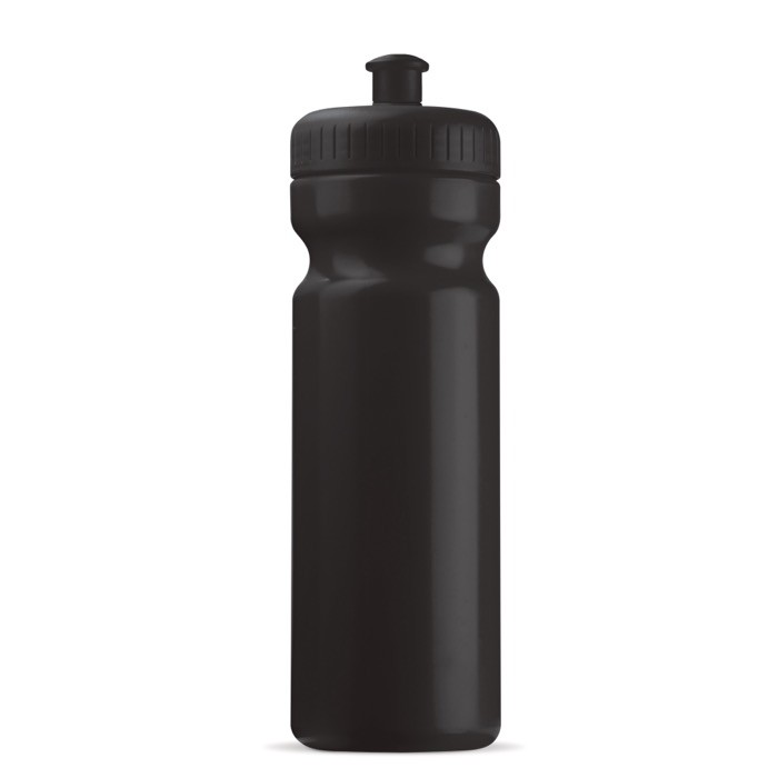 Bidón deportivo de plástico libre de BPA y 100% antigoteo 750ml color negro Bidón deportivo de plástico libre de BPA y 100% antigoteo 750ml color negro