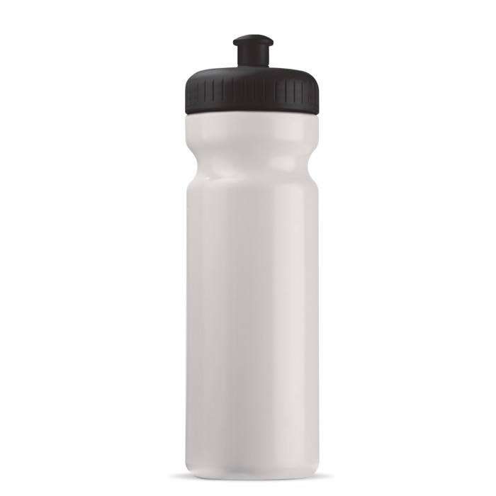 Bidón deportivo de plástico libre de BPA y 100% antigoteo 750ml color blanco/negro Bidón deportivo de plástico libre de BPA y 100% antigoteo 750ml color blanco/negro