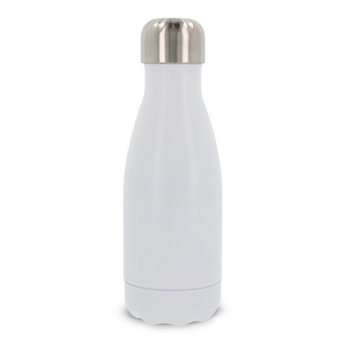 Botella de acero inoxidable de doble pared con tapón plateado 260ml color blanco