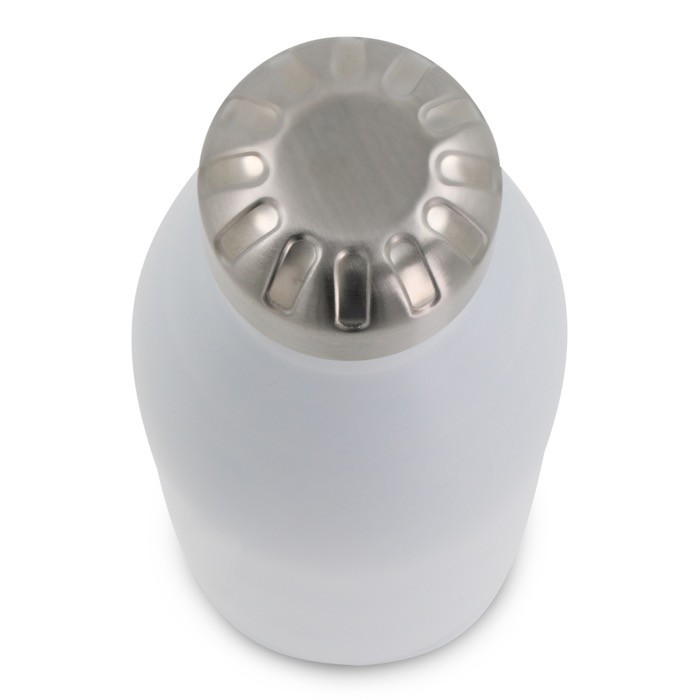 Botella de acero inoxidable de doble pared hermética 750ml color blanco cuarta vista