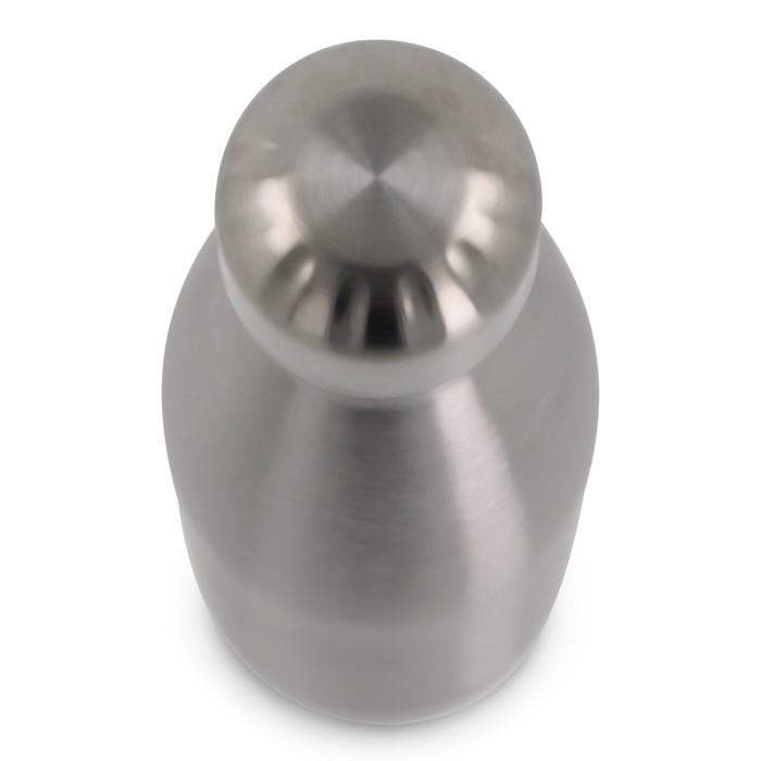 Botella hermética de acero inoxidable en varios colores 500ml color plateado cuarta vista Botella hermética de acero inoxidable en varios colores 500ml color plateado cuarta vista