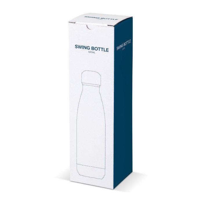 Botella hermética de acero inoxidable en varios colores 500ml color plateado sexta vista Botella hermética de acero inoxidable en varios colores 500ml color plateado sexta vista