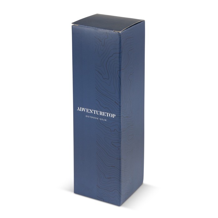 Botella hermética de acero inoxidable con asa de transporte 400ml color azul oscuro quinta vista