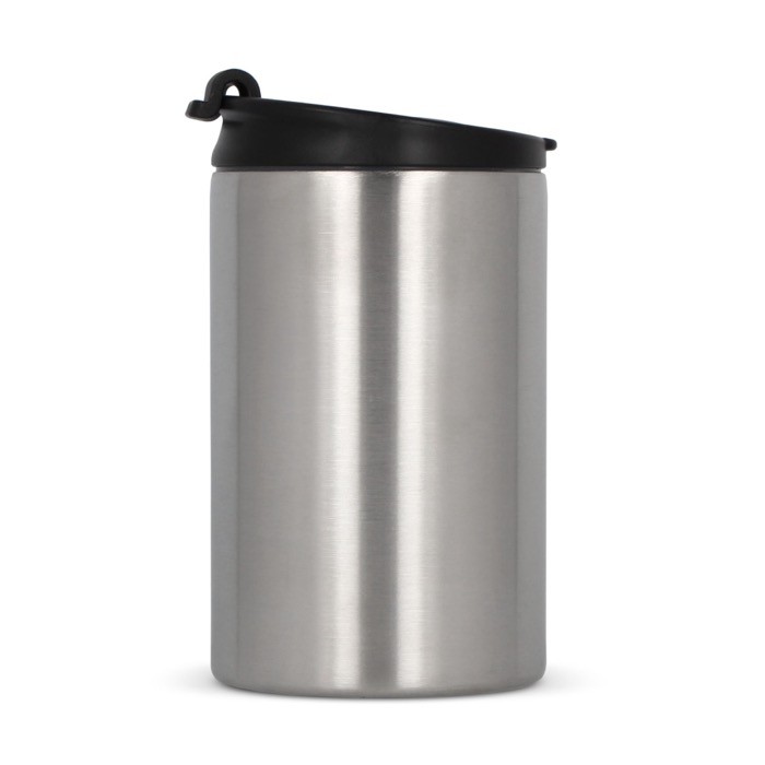 Vaso take away antifugas de acero inoxidable a colores de 200ml color plateado tercera vista