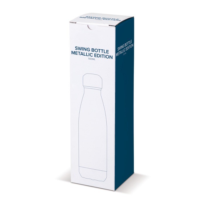 Botella de acero inoxidable de colores metalizados 500ml color negro sexta vista Botella de acero inoxidable de colores metalizados 500ml color negro sexta vista