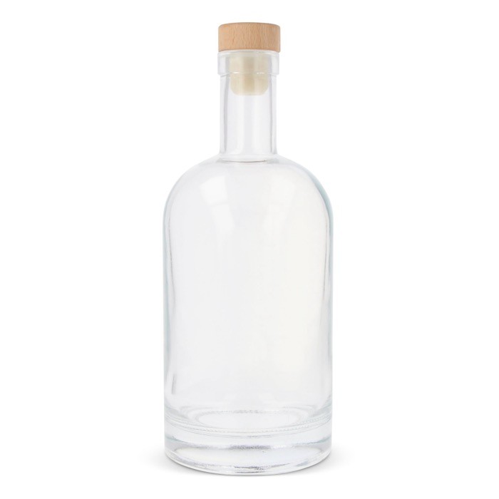 Botella sostenible hecha de vidrio con tapa de FSC 750ml color transparente segunda vista Botella sostenible hecha de vidrio con tapa de FSC 750ml color transparente segunda vista