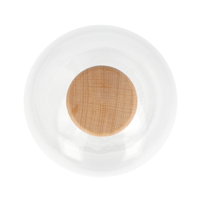 Botella sostenible hecha de vidrio con tapa de FSC 1L color transparente tercera vista Botella sostenible hecha de vidrio con tapa de FSC 1L color transparente tercera vista