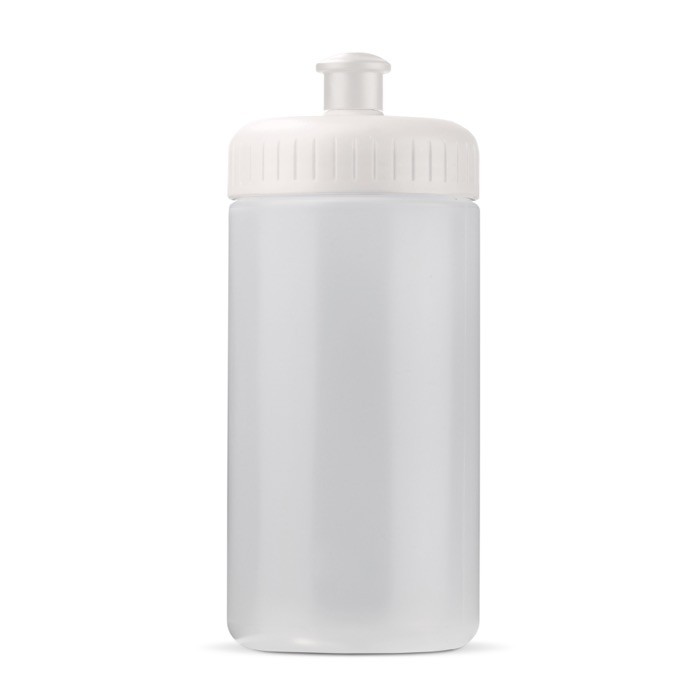 Bidón deportivo de bioplástico y libre de BPA hecho en EU 500ml color blanco transparente Bidón deportivo de bioplástico y libre de BPA hecho en EU 500ml color blanco transparente